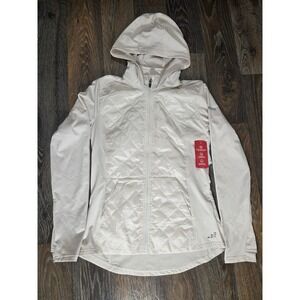 BCG Womens Training Quilted Full Zip Jacket White Swan Small NWT